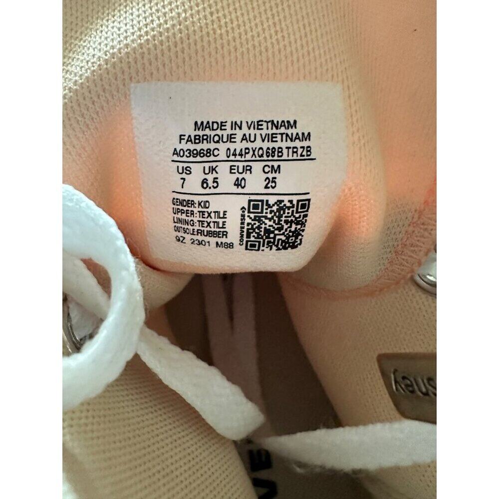 Converse Women Peach Canvas Chuck Taylor Lift Hi Platform Sneakers Size 7 - Picture 8 of 8
